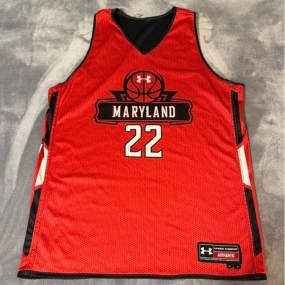 Maryland Terrapins 22 Jersey Under Armour Mens XL Red Reversible Mesh Basketball